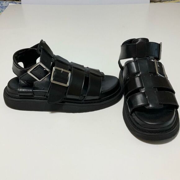 Black Fishemancore Chunky Sandals, 7Wide. - Picture 11 of 15
